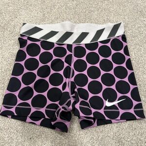 Nike Pro Spandex, Purple and Black Polkadots, Medium